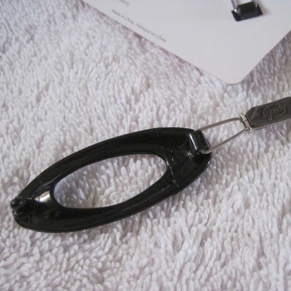 2 Black Plastic Oval Goody Stay Put Slide Proof Hold Hair Barrettes Secure Tight - Picture 4 of 11